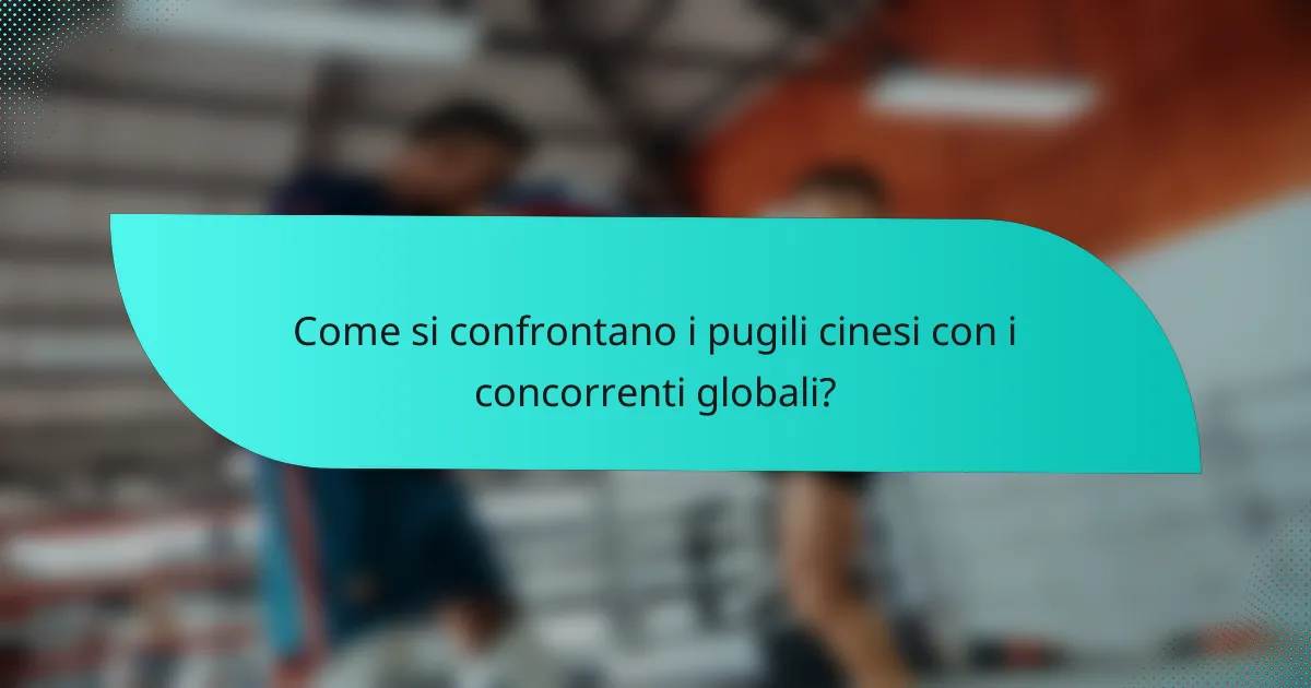 Come si confrontano i pugili cinesi con i concorrenti globali?