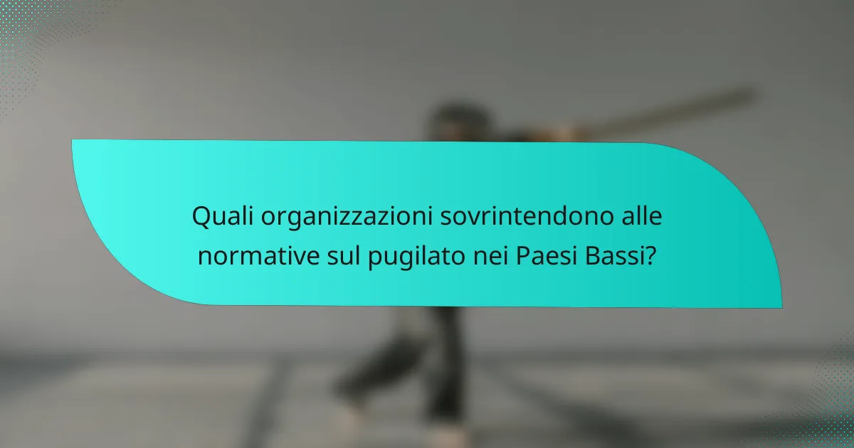 Quali organizzazioni sovrintendono alle normative sul pugilato nei Paesi Bassi?
