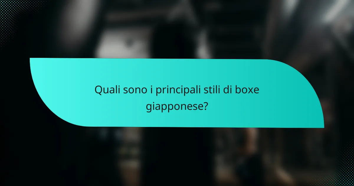 Quali sono i principali stili di boxe giapponese?