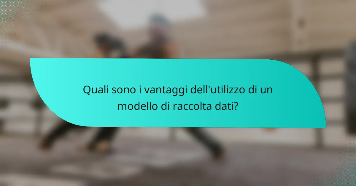Quali sono i vantaggi dell'utilizzo di un modello di raccolta dati?