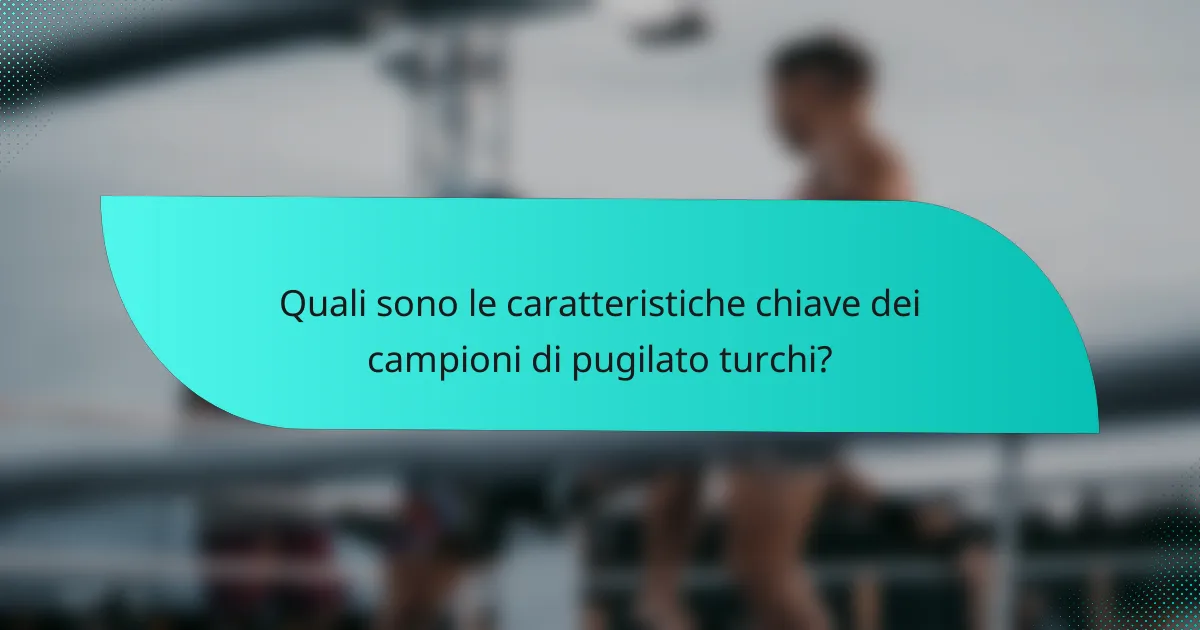 Quali sono le caratteristiche chiave dei campioni di pugilato turchi?