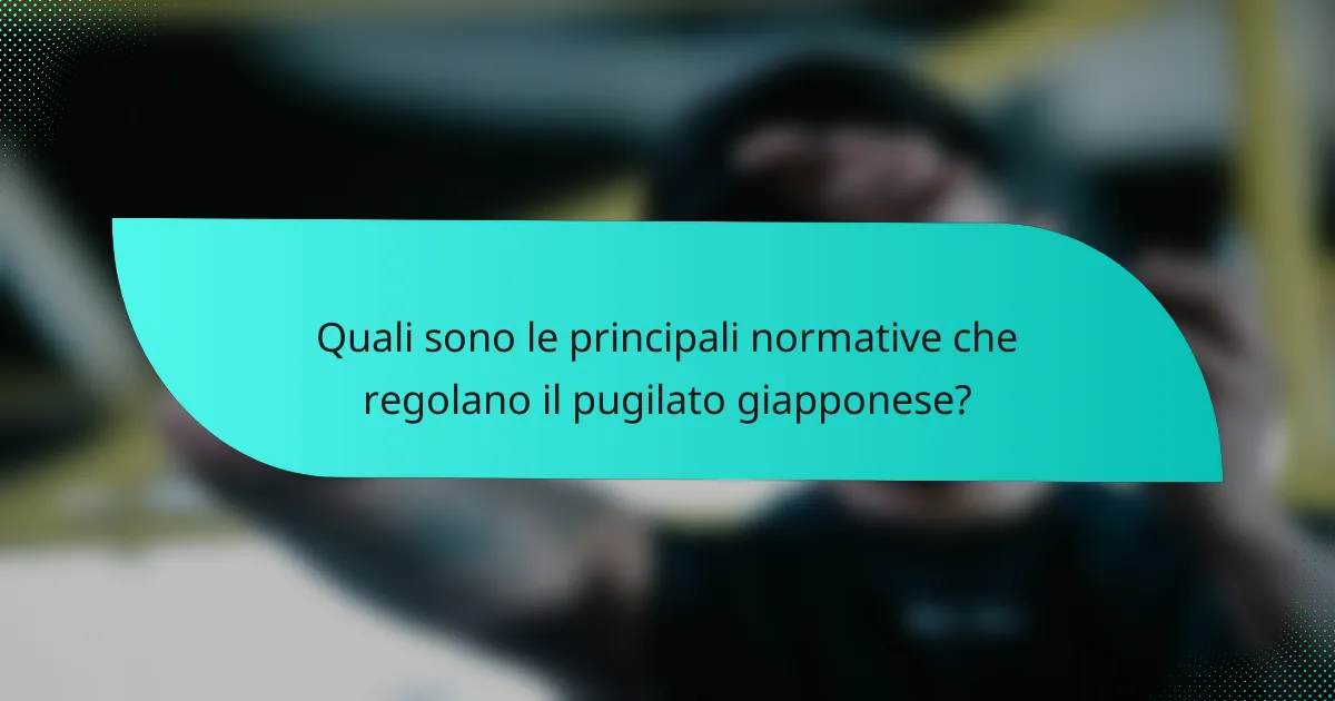 Quali sono le principali normative che regolano il pugilato giapponese?